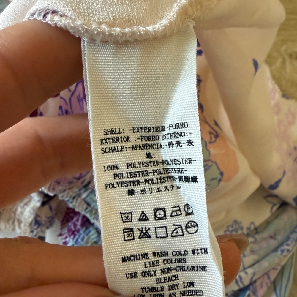 Free People Purple Haze Floral Tiered Tunic Top Size Small - Picture 10 of 11